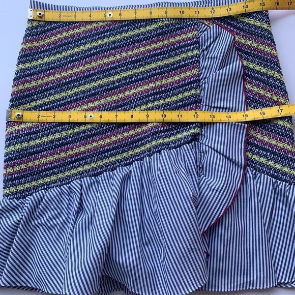 New Parker ruffle mini Skirt in Blue and pink Sz 10 - Picture 15 of 16